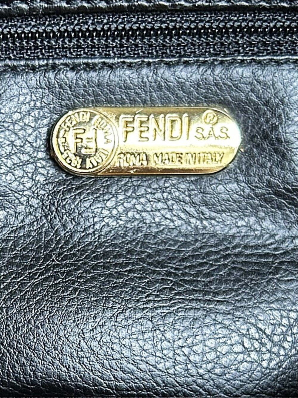 FENDI Pequin Stripe Shoulder Bag, Tobacco, Black, Natural Tan - Picture 9 of 13